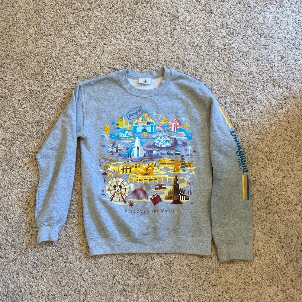 Disneyland crewneck sweater with original map of the park